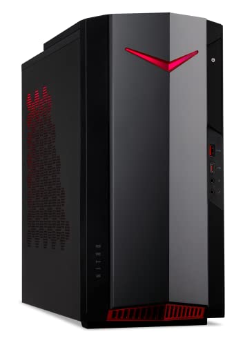 Acer Nitro 50 N50-620 - Ordenador de Sobremesa Gaming (Intel Core i5-11400F, 2,60 GHz, 16 GB RAM, 1 TB SSD, NVIDIA GeForce RTX 3060, Wi-Fi, Windows 10 Home) - PC Gaming Negro