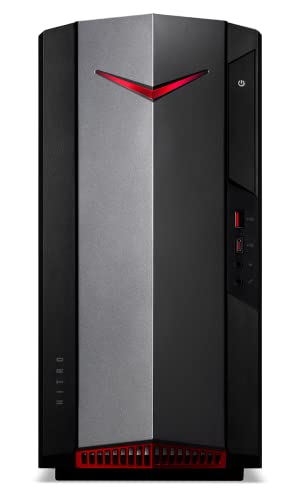 Acer Nitro 50 N50-620 - Ordenador de Sobremesa Gaming (Intel Core i5-11400F, 2,60 GHz, 16 GB RAM, 1 TB SSD, NVIDIA GeForce RTX 3060, Wi-Fi, Windows 10 Home) - PC Gaming Negro