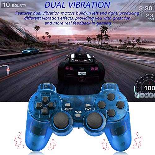 Achort Mando a Distancia inalámbrico con Bluetooth Compatible con PS2 Playstation 2 Double Shock