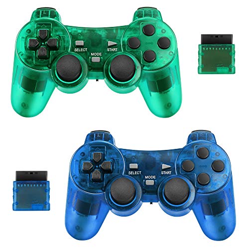 Achort Mando a Distancia inalámbrico con Bluetooth Compatible con PS2 Playstation 2 Double Shock