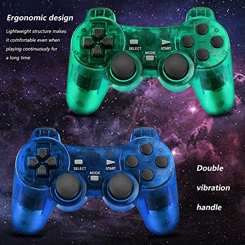 Achort Mando a Distancia inalámbrico con Bluetooth Compatible con PS2 Playstation 2 Double Shock