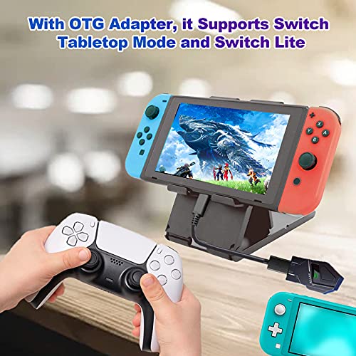 Adaptador bluetooth DualShock 4 con tres modos para PS4/PS3, PC, Nintendo Switch Consolas, Convertidor USB para mando PS4 Pro/PS4 Slim/PS3/Xbox One/One S/Xbox360/X input/Switch Pro Controller Adapter