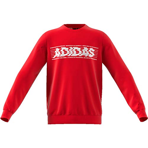 adidas Yb SID BR Crew2 Sudadera, Unisex niños, Escarl/Blanco, 110