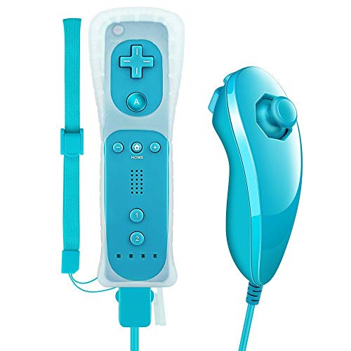 AeeYui Controlador Remoto con Sensor Motion Plus y Kit de Controlador Nunchuck para Wii U y Wii
