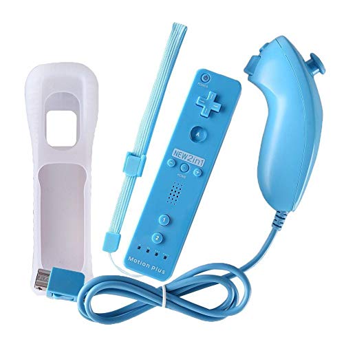 AeeYui Controlador Remoto con Sensor Motion Plus y Kit de Controlador Nunchuck para Wii U y Wii