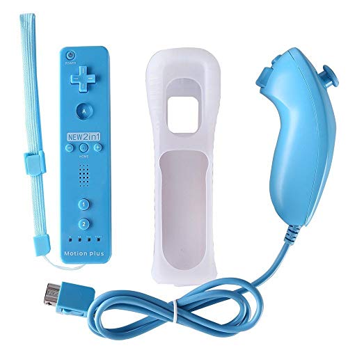 AeeYui Controlador Remoto con Sensor Motion Plus y Kit de Controlador Nunchuck para Wii U y Wii