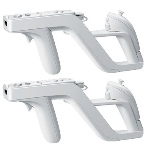AeeYui Pistola Zapper para Wii,2 Zapper Pistola Gun Attachment Compatible para Mando Control Nintendo Wii Remote Nunchuck Shoot Juegos deportivos,Resident Evil,Call of Duty,Consola Wii Segunda Mano