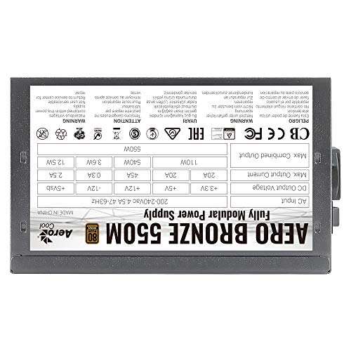 Aerocool Aero Bronze 550W, Fuente PC Modular, 80Plus 230VBronze, Capacit Japones