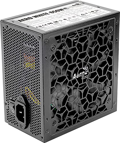 Aerocool Aero White 650W Fuente Alimentación, 80Plus 230V, Silencioso, Negro