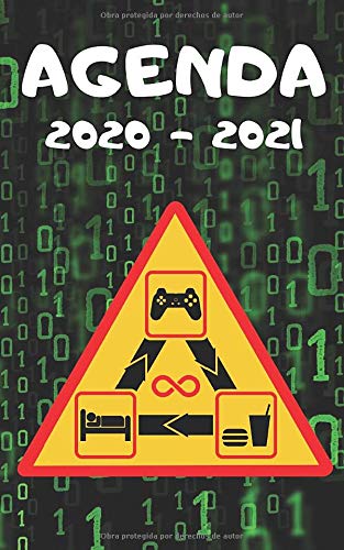AGENDA 2020 2021 / GAMER PC y CONSOLA / Portada MATRIZ Boucle JUEGO -> COMER -> DORMIR / 300 páginas: Septiembre 2020 - Junio 2021