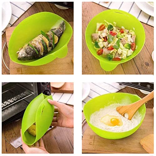 AGKU Silicone Steamed Fish Bowl, All-Purpose Foldable Silicone Cooking Pocket, Reuseable Microwave Vegetable Steamer, Kitchen Cooking Tools