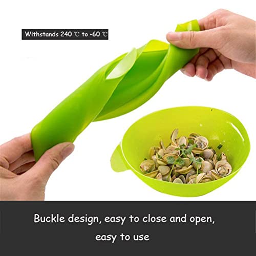 AGKU Silicone Steamed Fish Bowl, All-Purpose Foldable Silicone Cooking Pocket, Reuseable Microwave Vegetable Steamer, Kitchen Cooking Tools