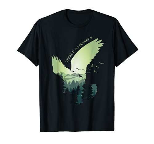 Águila en el bosque salva la tierra y el medio ambiente protección de la naturaleza. Camiseta
