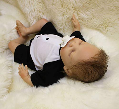 AIBAOLIAN Muñeca Bebé Reborn 20 Pulgadas 50cm Silicona Suave Vinilo Reales Bebes Reborn Niño Realista Recién Nacido Boca Magnética Juguetes de los niños