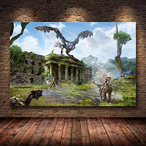 Aishangjia Póster del Juego Horizon Zero Dawn, pósteres de Ilustraciones, Arte de Pared, Cuadro Decorativo, Lienzo, Pintura para la Sala de Estar, decoración del hogar, 50x70 cm AD-2008