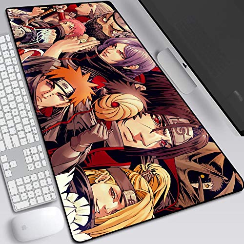 Alfombrilla De Ratón Anime Naruto Extended Gaming Mouse Pad, 900 X 400 X 3 Mm Control De Precisión Base De Goma Antideslizante Para Tapete De Teclado Alfombrilla De Escritorio Juego De Computadora Par