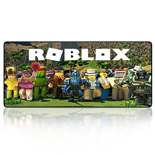 Alfombrilla de ratón XXL para juegos profesional extendida Minecraft Roblox para PC de escritorio y oficina, accesorio (2 tamaños) (estándar (32 cm x 25 cm), Roblox) (extendido (70 cm x 30 cm)