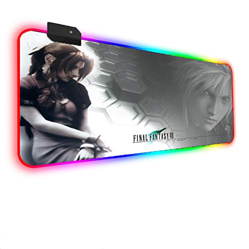 Alfombrillas de ratón para Juegos de Personajes de Anime Final Fantasy RGB para Ordenador portátil, PC, 600x300x4 mm