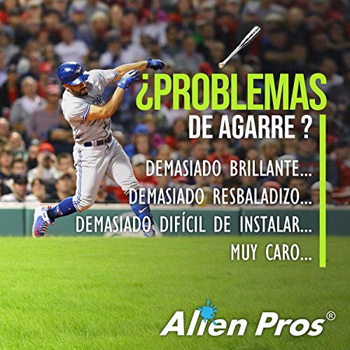 Alien Pros - Cinta de Agarre para Béisbol (2 Grips, Verde), Esparadrapo Precortado para Bates, 1.1 mm de Grosor, Sensación Profesional, Forra tu Bate para un Home Run Épico