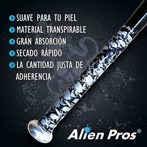 Alien Pros - Cinta de Agarre para Béisbol (2 Grips, Verde), Esparadrapo Precortado para Bates, 1.1 mm de Grosor, Sensación Profesional, Forra tu Bate para un Home Run Épico