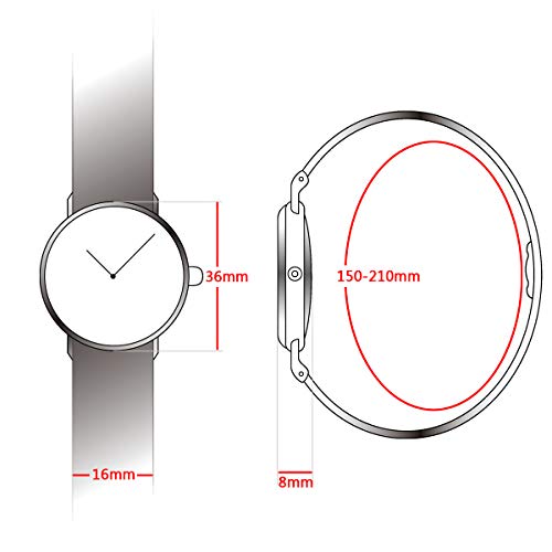 Alienwork Reloj Hombre Mujer Oro Rosa Banda de Malla Metálica Gris Ultra-Delgada Elegante