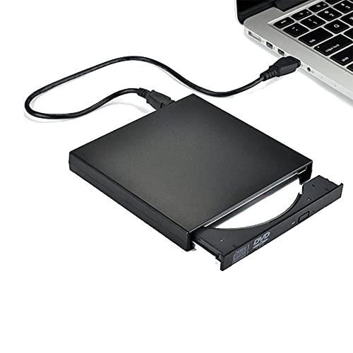 Alliteqwe Lector óptico externo delgado USB 2.0, reproductor de DVD ROM, grabador de CD-RW, Plug y para ordenador portátil