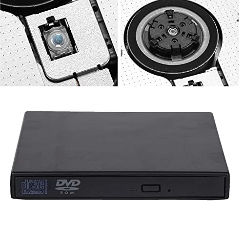 Alliteqwe Lector óptico externo delgado USB 2.0, reproductor de DVD ROM, grabador de CD-RW, Plug y para ordenador portátil