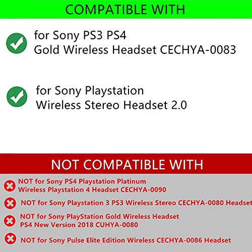 Almohadillas de repuesto Compatible con Sony PS3 PS4 Playstation 3 Playstation 4 Stereo 7.1 Virtual Surround auriculares inalámbricos