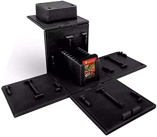 ALOUWEEKUKY Funda de Juego - Compatible para Nintendo Switch Compatible con hasta 16 Juegos de Nintendo Switch Organizador de Tarjeta de Juego Contenedor de Viaje (Calavera Negra)