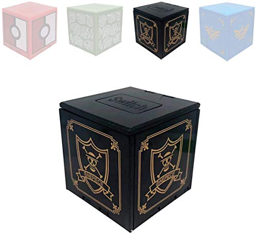 ALOUWEEKUKY Funda de Juego - Compatible para Nintendo Switch Compatible con hasta 16 Juegos de Nintendo Switch Organizador de Tarjeta de Juego Contenedor de Viaje (Calavera Negra)