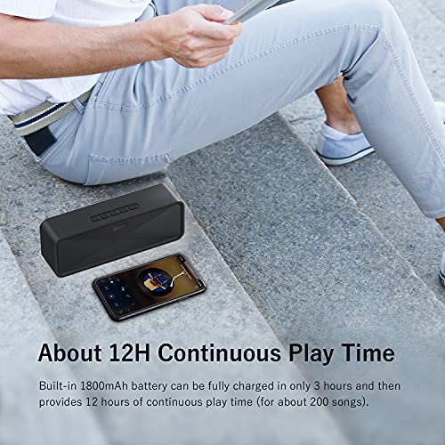 Altavoz Bluetooth Portátil, Altavoz Bluetooth Inalámbrico Estéreo Sonido de Bajo Bluetooth 5.0 Manos Libres/Modo AUX/Tarjeta TF/USB para Samsung Huawei XiaoMi Sony etc