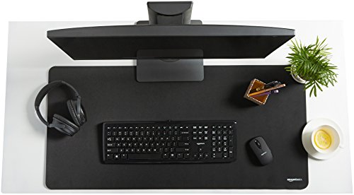 Amazon Basics - Almohadilla de ratón para videojuegos en el ordenador, grande y ampliada, negro