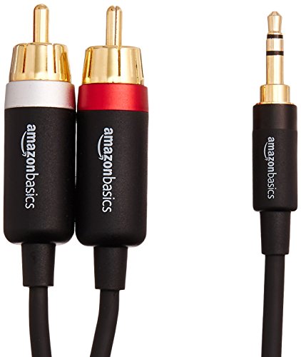 Amazon Basics - Cable adaptador (3,5 mm a 2 machos RCA, 1,22 m)