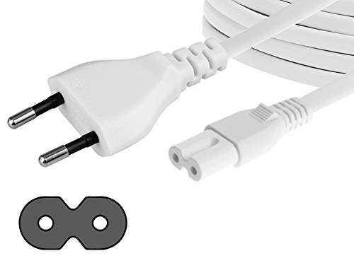 Amazon Basics - Cable de alimentación de repuesto para PS4 y Xbox One S/X - Pack de 2, 3,65 m Blanco