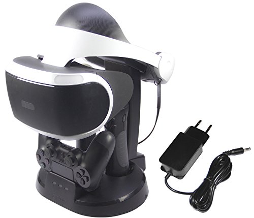 Amazon Basics - Estación de carga y expositor para PlayStation VR, Negro (Para CECH-ZCM1x series PS Move Motion Controller )