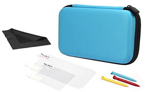 Amazon Basics - Funda de transporte para Nintendo 2DS XL con 3 lápices capacitivos y 2 protectores de pantalla - Turquesa