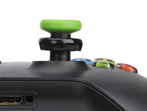 Amazon Basics - Tapones para mando de Xbox One, 4 unidades, Negro y verde
