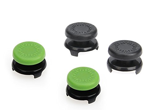 Amazon Basics - Tapones para mando de Xbox One, 4 unidades, Negro y verde