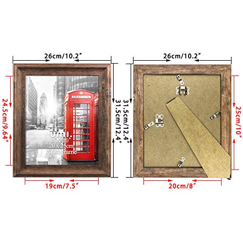 Amazon Brand - Umi Marco de Foto 20x25 de Madera, Portafotos Rustico para Pared o Mesa, Set de 2