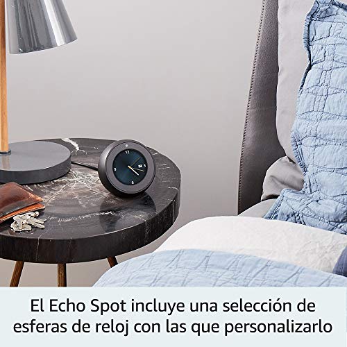Amazon Echo Spot - Reloj despertador inteligente con Alexa, negro