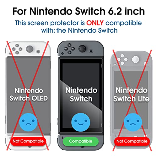 amFilm Protector Pantalla (2 Piezas) para Nintendo Switch, Cristal Vidrio Templado Protector de Pantalla para Nintendo Switch