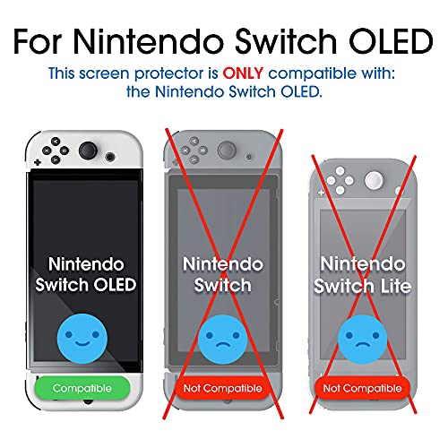 amFilm Protector Pantalla (3 Piezas) para Nintendo Switch OLED model 2021, Cristal Vidrio Templado Protector de Pantalla para Nintendo Switch OLED