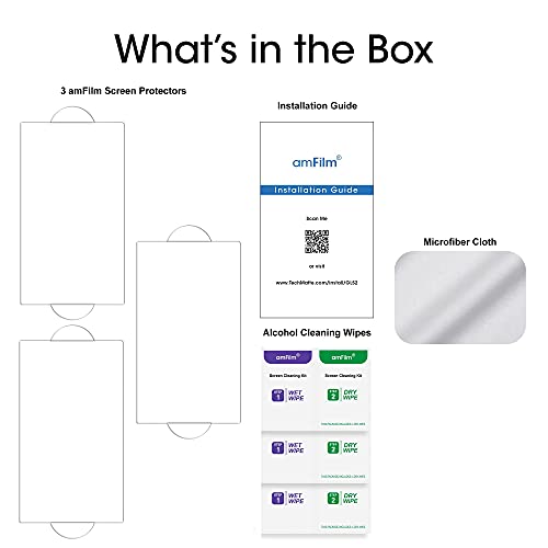 amFilm Protector Pantalla (3 Piezas) para Nintendo Switch OLED model 2021, Cristal Vidrio Templado Protector de Pantalla para Nintendo Switch OLED