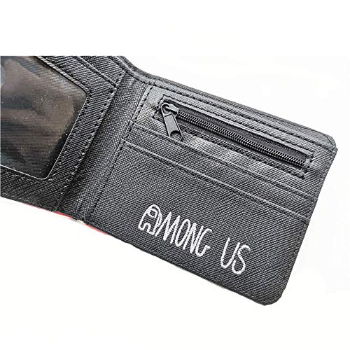 Among Us Cartera de Cuero, Cartera Plegable Delgada, Juego de Dibujos Animados Cartera Corta Fibra Superfina PU Accesorio de Cuero Sintético para Niños y Niñas, Regalos para fanáticos del juego (Q)