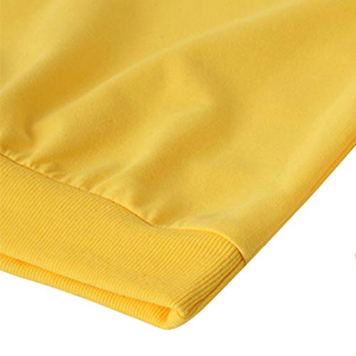 amropi Chándal Niños 2 Piezas Set Sudadera con Capucha y Pantalones Deportivo Jogging Adolescentes Conjunto Ropa (Amarillo,11-12 años)