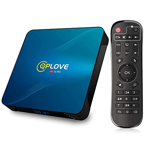 Android TV Box 10.0【4GB RAM 128GB ROM】 QPLOVE Q8 Android Box TV RK3318 Quad Core 64 bit Cortex A53 2.4G/5G WiFi BT 4.0 3D 4K Smart TV Box con Mini Wireless Keyboard