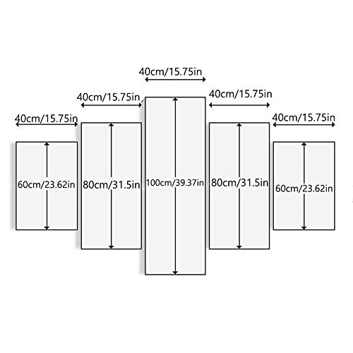 Angel&H Moderno Casa Decoración 5 Piezas Expeditions: Viking HD Print Película Pintura Mural Póster Modular Lona Imágenes para Regalo,B,40x60x2+40x100x1+40x80x2