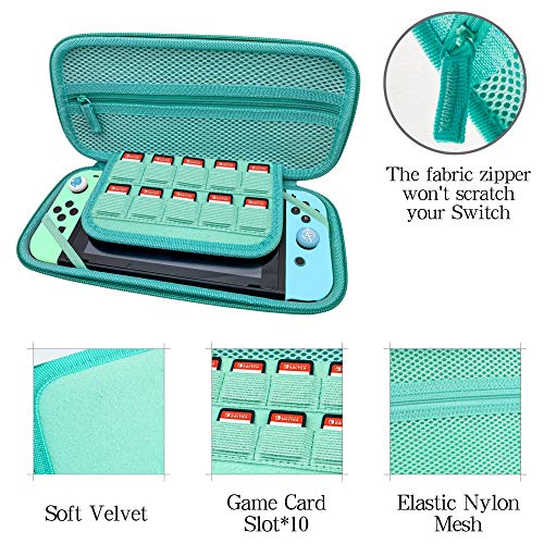 Animal Crossing Case Kit con accesorios, funda de almacenamiento portátil Animal Crossing con asa para Nintendo Switch [13 en 1]