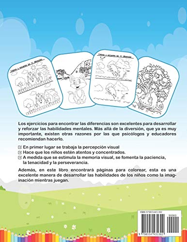 Animales Chulis. Dibujos para colorear y buscar las diferencias. Desarrolla tu creatividad, atención y concentración. Edad 4-8. Volumen 2