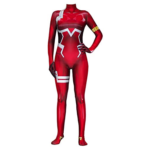 Anjinguang Darling In The FRANXX Disfraz de Cosplay Zero Two Battle Suit Rojo Traje de Mono de Carnaval Fiesta Disfraces de Halloween para Adultos y Mujeres